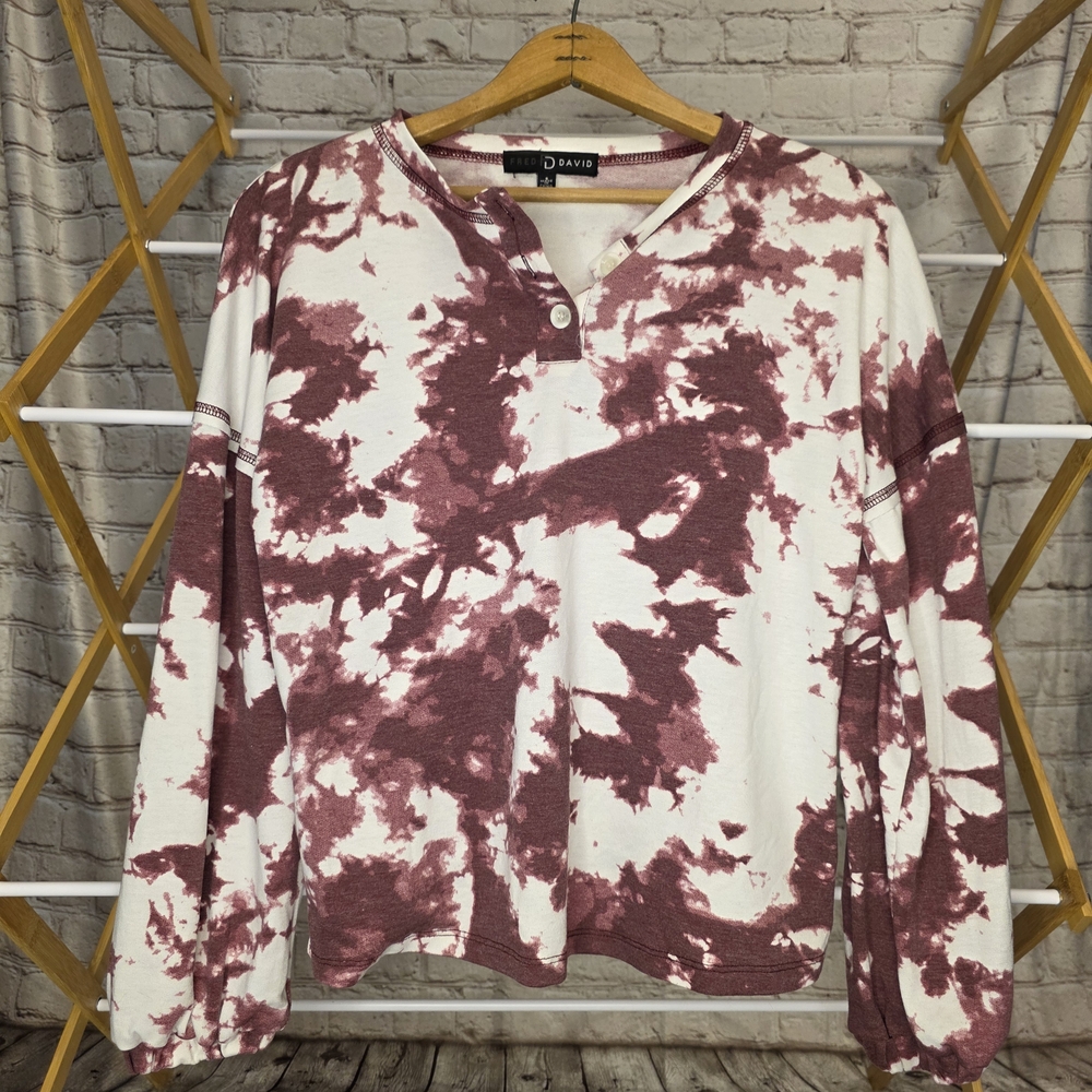 Fred David Red and White Relaxed Polo Hoodie
